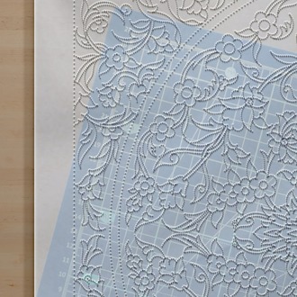 Perforated Stencil 38x38 cm. - Illumination Decoration Symmetric Hatayi Motif Plate / Tile Pattern