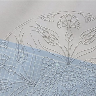 Perforated Stencil 40 cm. - Tulip Carnation Motif Tile Pattern