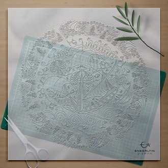 Perforated Stencil 40 cm. - Classic Iznik Galleon Tile Plate Pattern