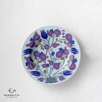 Perforated Stencil 30 cm. - Iznik Tile Pattern with Tulip Rose Plant Motifs