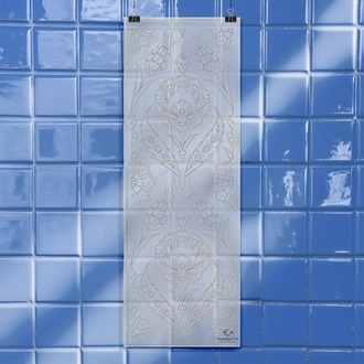 Perforated Stencil 20 x 60 cm. - Vertical Panel Symmetrical Herbal Ulama Tile Pattern