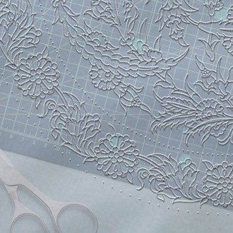 Perforated Stencil 40 cm. - Dagger Leaf Plant Motif Iznik Tile Pattern