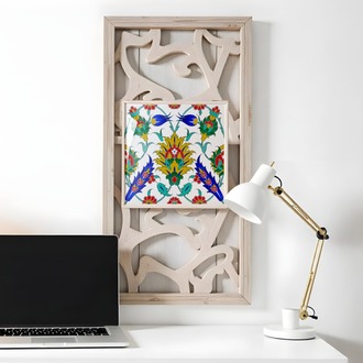 Perforated Stencil 25 x 25 cm – Ulama Seamless Symmetric Hatayi Tile Tile Pattern