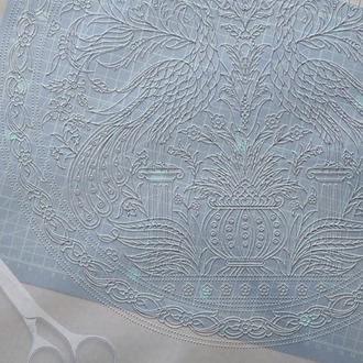 Perforated Stencil 40 cm. - Kütahya Tile Pattern with Double Peacock Motif