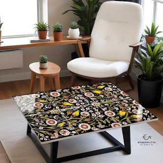 Perforated Stencil 40x60 cm. Oversized - Night Garden Plant Motif Tile / Plate Pattern
