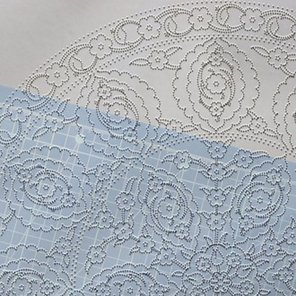 Perforated Stencil - Classic Iznik Penc Passionflower Tile Plate Pattern