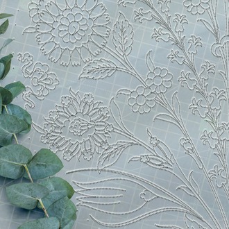 Perforated Stencil 30 cm. - Hyacinth and Plant Motif Iznik Tile Pattern