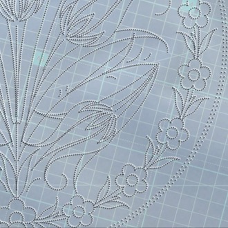 Perforated Stencil - Symmetrical Five Tulip Tile Plate Pattern
