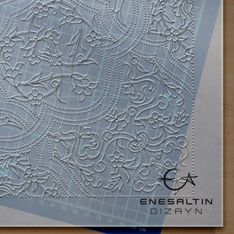 Perforated Stencil 38x38 cm. -  Illumination Decoration Rumi Motif Plate / Tile Pattern
