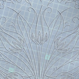 Perforated Stencil - Symmetrical Five Tulip Tile Plate Pattern