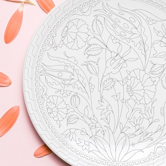 Perforated Stencil - Tulip Rose Botanical Motif Tile Pattern