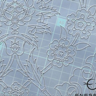 Perforated Stencil 20 x 20 cm –  Turkiye Rustem Pasha Mosque Symmetric Hatayi Tulip Tile Pattern