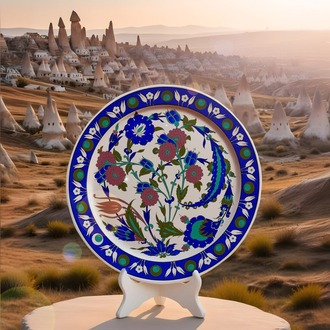 Perforated Stencil 30 cm. - Classic Iznik 1550 Chrysanthemum, Hatayi and Dagger Leaf Tile Pattern