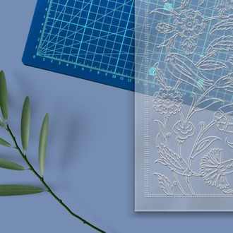 Perforated Stencil 20 x 60 cm. - Cloud Belt Tulip Carnation Iznik Tile Panel Pattern