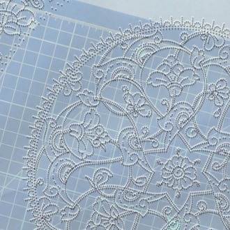 Perforated Stencil 40 cm. - İznik Baba Nakkaş Lotus Rumi Motif Tile Plate Pattern