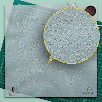 Perforated Stencil 20 x 20 cm. - Hatayi and Dagger Leaf Motif Tile Pattern