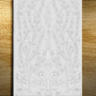 Perforated Stencil 40x60 cm. Oversized - Tile Pattern with Tree of Life Motif