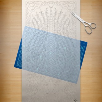 Perforated Stencil 40 x 80 cm. Oversized - Cypress Tree of Life Tile Panel Pattern