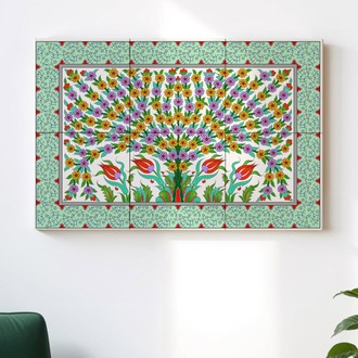 Perforated Stencil 40x60 cm. Oversized - Cemre Garden Geometric Form Tree of Life Tile Pattern