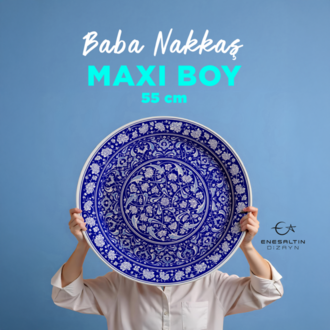 Perforated Stencil 55 cm - Baba Nakkaş 1480 Rumi Lotus Peony Tile Plate Pattern