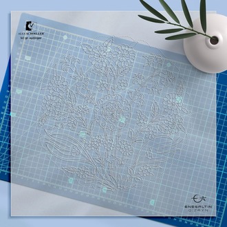 Perforated Stencil 25 cm. - Original Iznik 19th century Chrysanthemum Hyacinth Tulip Tile Pattern