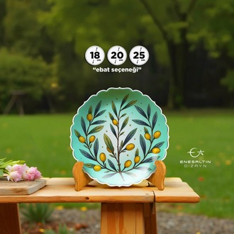Perforated Stencil - Simple Design Olive Branch Tile Plate Pattern
