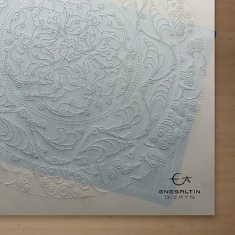 Perforated Stencil 30 cm. - Classical Iznik 16th century Rumi Ivy Border Tile Plate Pattern