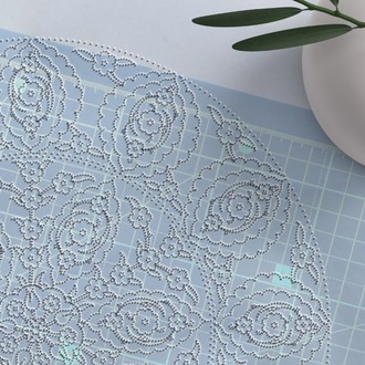 Perforated Stencil 25 cm. - Classic Iznik Penc Passionflower Tile Plate Pattern