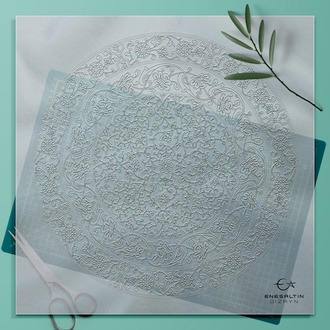 Perforated Stencil 40 cm. - 15th century Classic Iznik Medium Border Lotus Hatayi Tile Pattern