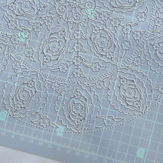 Perforated Stencil 25 cm. - Classic Iznik Penc Passionflower Tile Plate Pattern