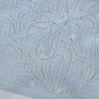 Perforated Stencil - Easy Motif Tulip and Rose Tile Plate Pattern
