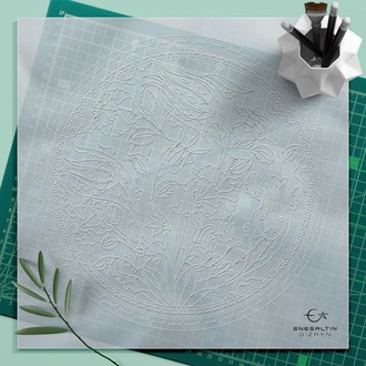 Perforated Stencil Set 5-Piece - Tulip Rose Botanical Motif Tile Pattern