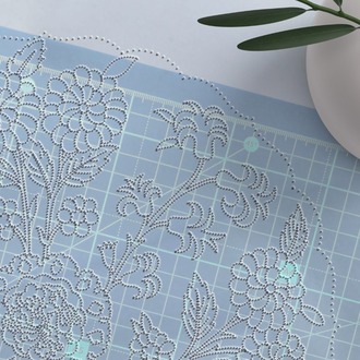 Perforated Stencil 25 cm. - Original Iznik 19th century Chrysanthemum Hyacinth Tulip Tile Pattern