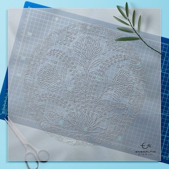 Perforated Stencil 30 cm. - Classic Iznik Hyacinth and Dagger Leaf Motif Tile Plate Pattern