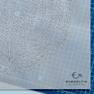 Perforated Stencil 30 cm. - Tile Plate Pattern with Tree of Life Motif
