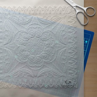 Perforated Stencil 20 x 20 cm –  Sicilian Style Baroque Dahlia Tile Pattern