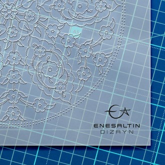 Perforated Stencil - Classic Iznik Penc Passionflower Tile Plate Pattern