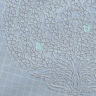 Perforated Stencil 22 cm. - Tile Plate Pattern with Tree of Life Motif