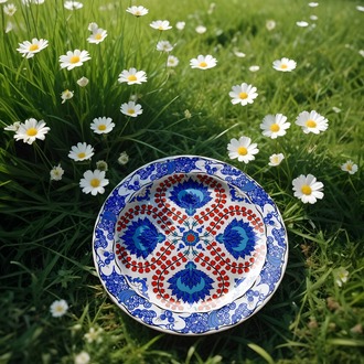 Perforated Stencil 30 cm. - Classic Iznik 1622 Thorn Hyacinth 4 Symmetrical Tile