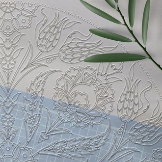 Perforated Stencil 50 cm. - Symmetrical Lale Hatayi Tile Plate Pattern