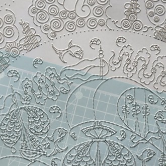Perforated Stencil 40 cm. - Classic Iznik Galleon Tile Plate Pattern