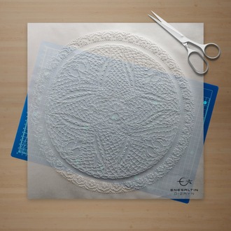 Perforated Stencil - Iznik Rumi Fish Scale Wheel Tile Pattern