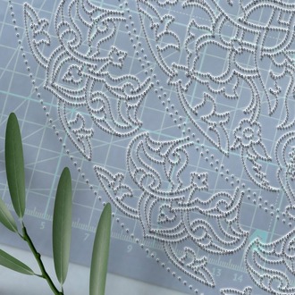 Perforated Stencil 40 cm. - Rumi Carnation Motif Tile Pattern