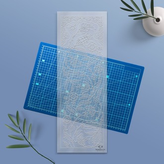 Perforated Stencil 20 x 60 cm. - Cloud Belt Tulip Carnation Iznik Tile Panel Pattern