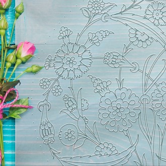 Perforated Stencil 30 cm. - Dagger Leaf Plant Motif Iznik Tile Pattern