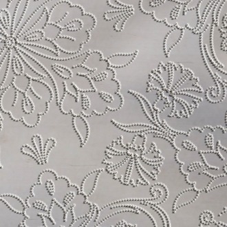 Perforated Stencil 30 cm. - Swirl Tile Plate Pattern with Plant Motifs
