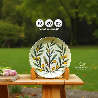 Perforated Stencil - Simple Design Olive Branch Tile Plate Pattern