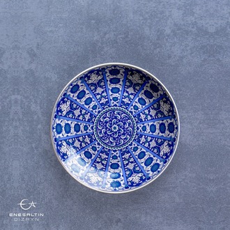 Perforated Stencil 40 cm. - Baba Nakkaş Rumi Göbekli 16 Wheel of Fortune Lotus Tile Plate Pattern