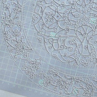 Perforated Stencil 30 cm. - Baba Nakkaş Classic Iznik Rumi Lotus Motif Tile Plate Pattern