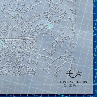 Perforated Stencil 20 x 20 cm. - Carnation Vase Tile Pattern